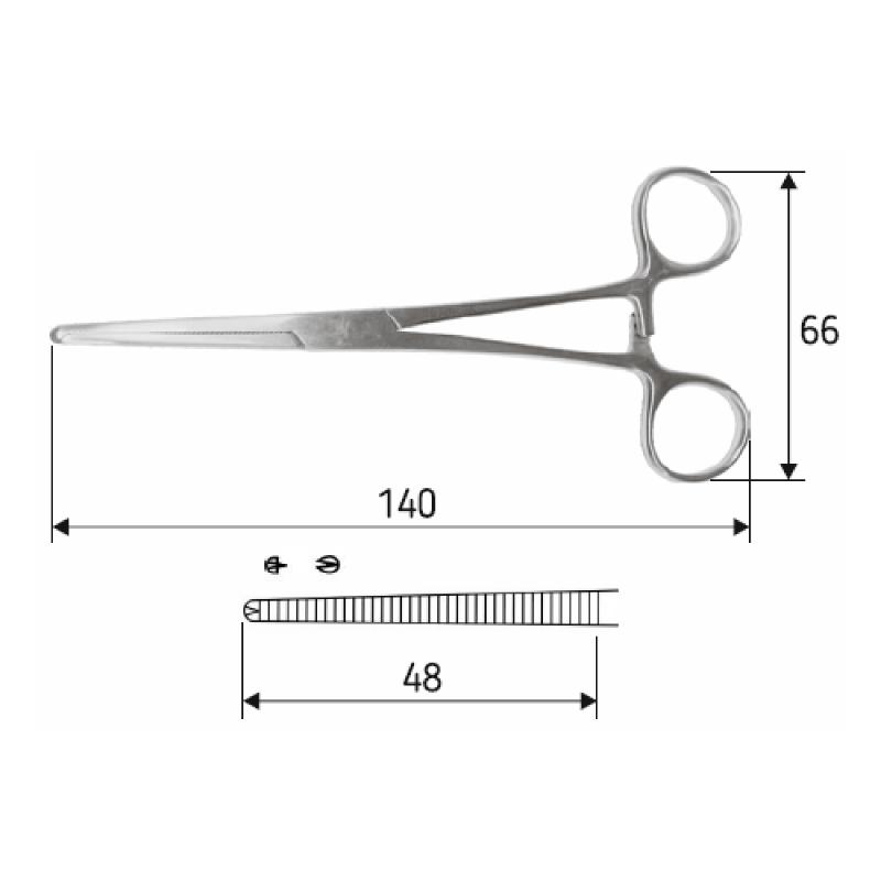 Затискач судинний Rochester Ochsner , довжина=14 cм /5-1/2", прямий, J-17-118, Surgicon.